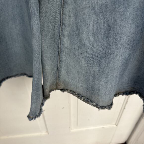 Lucky & Blessed Jeans Womens 2X Blue Two Tone Denim Retro Fit & Flare Pants - Picture 5 of 9